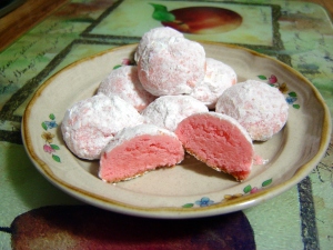 Pink Peppermint Meltaway Cookies